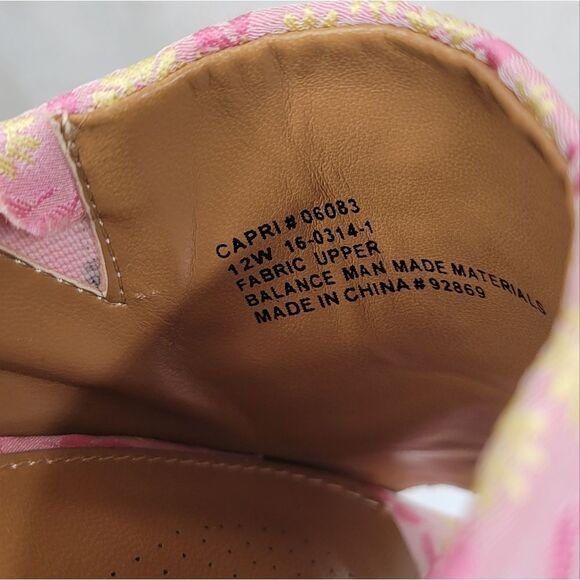 Comfortview Women's The Capri Slip On Mule Pink Floral Wedge Sandals - Picture 7 of 9